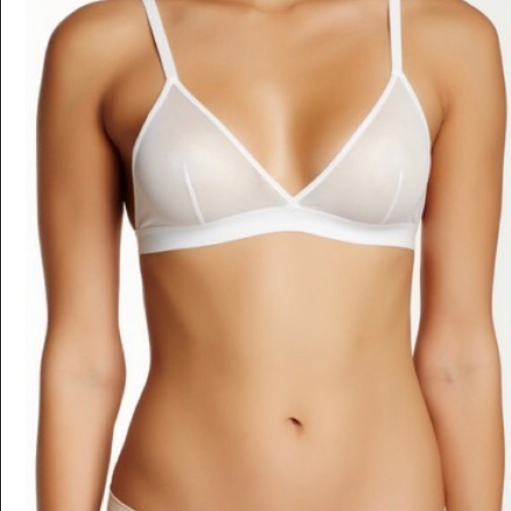 JOES JEANS SHEER MESH WHITE BRALETTE NWT